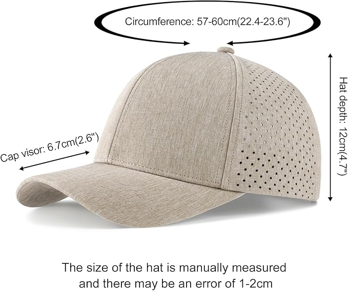 VOBOOM Men Snapback Trucker Hat, Baseball Cap for Breathable Side Laser Cut Holes