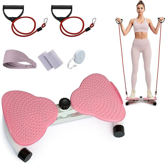 Waist Twisting Machine - 260 lbs Ab Twist Board with Adjustable Resistance Bands, Twist Exercise Machine for Core Workout & Waist Slim, Home Gym Equipment for Women & Men