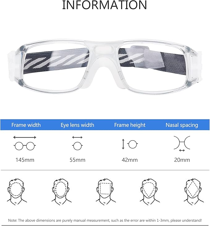 Men Basketball Glasses.Soccer Football Sport Protective Eyewear Safety Goggles,Sports Glasses For Replaceable Lens