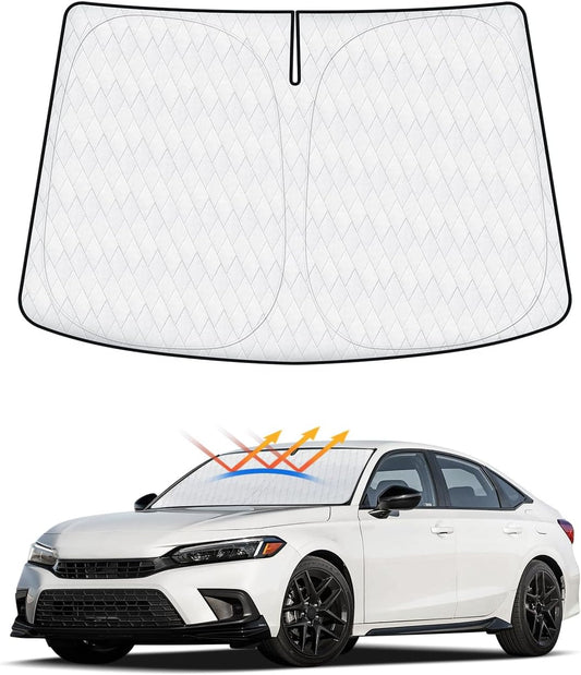 Windshield Sun Shade Custom Fit for Honda Civic 2022-2025 2026, Sunshade for Civic Accessories Foldable Car Front Window Sun Visor