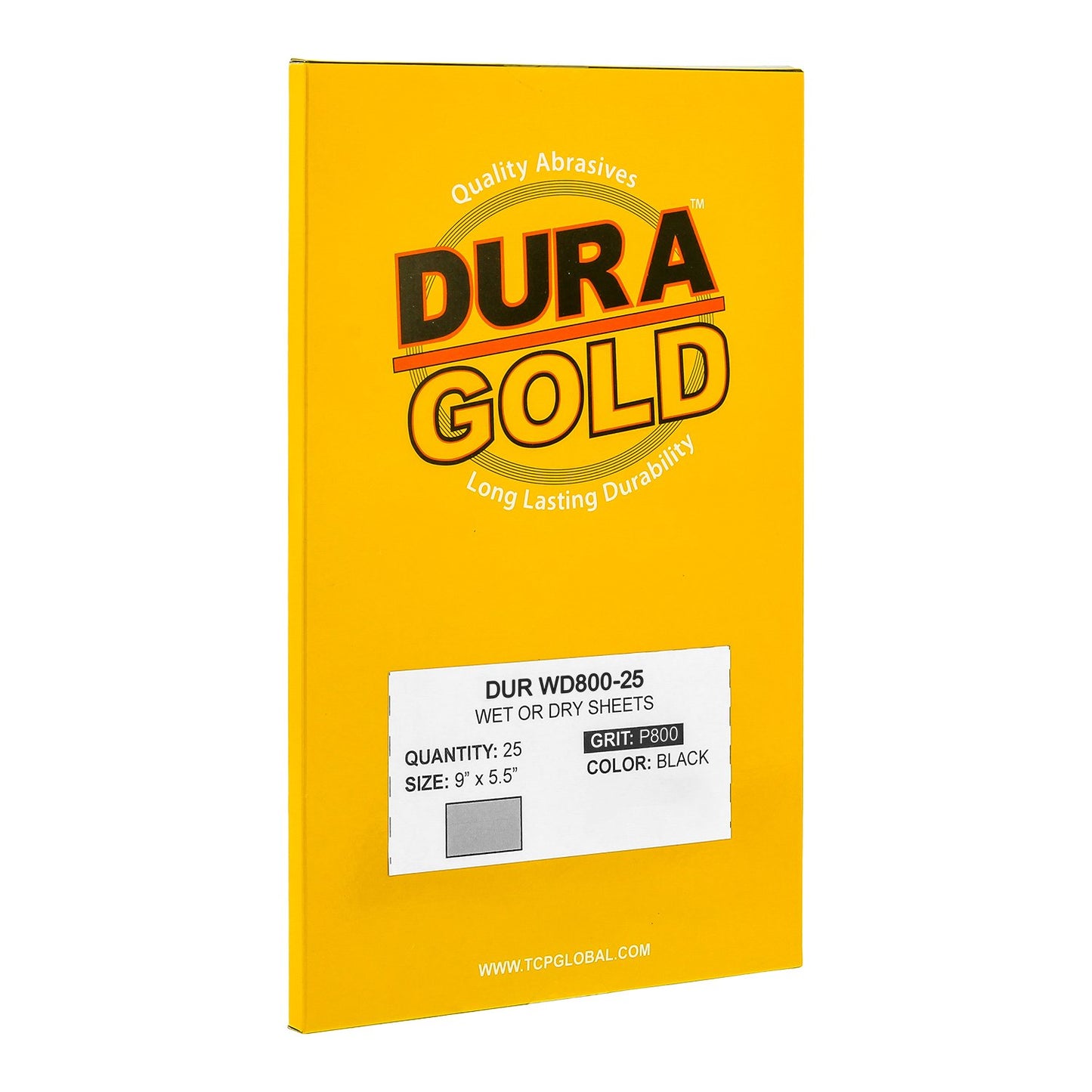 Dura-Gold Premium 800 Grit Wet or Dry Sandpaper Sheets, 5-1/2" x 9", Box of 25 - Car Color Sanding, Detailing, Polishing Automotive, Woodworking Wood Furniture, Metal Finishing, Hand Sand Block Sander