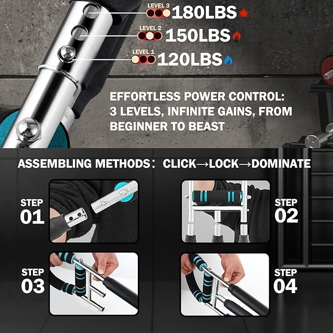 Twister Arm Trainer, 60-110lb Adjustable Chest Workout Equipment, Anti-Slip Grips & Double-Spring Safety, Arm Trainer for Men/Women, Portable Home Fitness Equipment