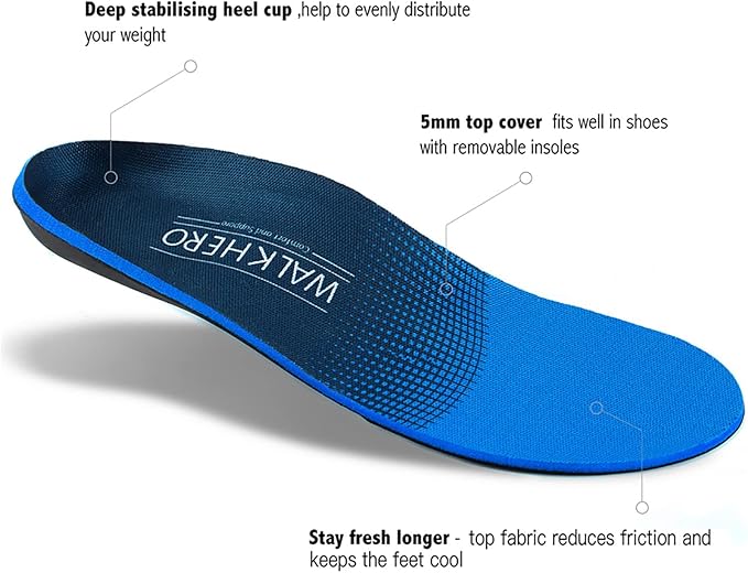 Inserts Relieve Plantar Fasciitis - Flat Feet Insoles Arch Supports, Orthotic Insoles for Foot Pain Arch Pain Reduce Muscle Fatigue Absorb Shock (Mens 4-4 1/2 | Womens 6-6 1/2)