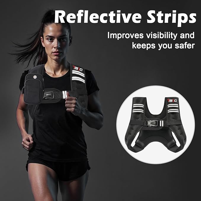 Weighted Vest Woman, 6/8/12/16/20/25/30LB Weight Vest for Women Men, Walking Jogging Workout, Running Vest with Reflective Stripe for Fitness Weight Loss Strength Training