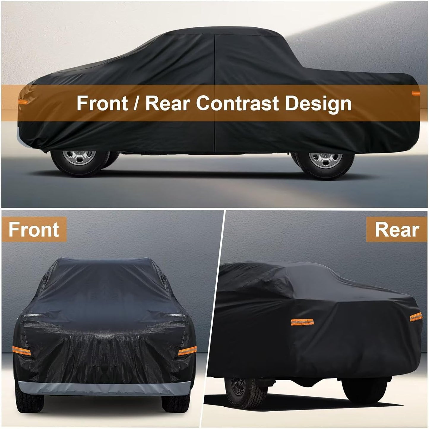 Kayme Truck Cover Custom Fit Chevy Silverado 1500(2018-2025) Regular Cab Long Bed. Full Exterior Heavy Duty Outdoor Pickup Truck Car Cover Waterproof All Weather.Car Tarp for Wind Sun Dust Protection.