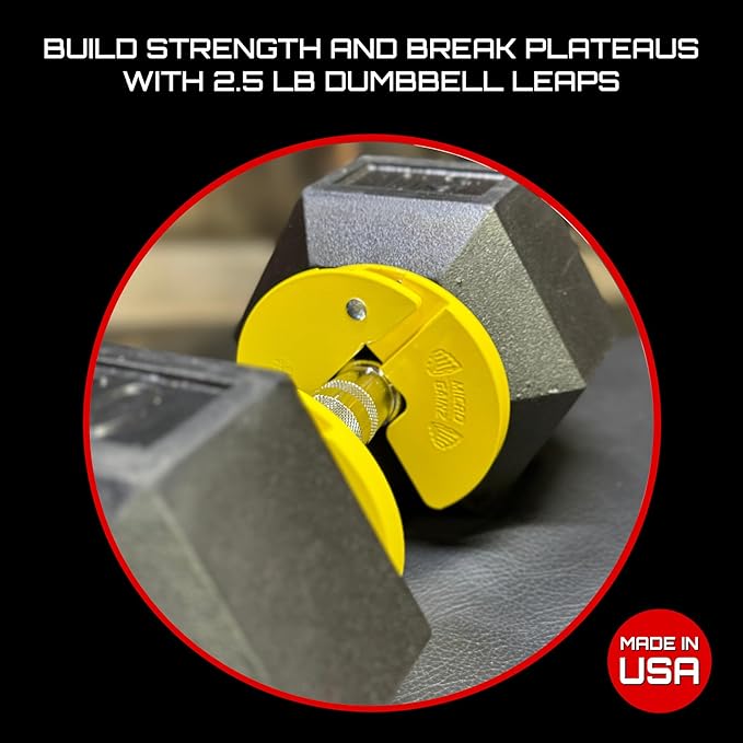 Micro Gainz Dumbbell Fractional 1.25lb Weight Plate, Ideal for Micro Loading, (Choose Color) 4 Piece Fractional Weight Plates, Designed for Dumbbell Training, Made In USA