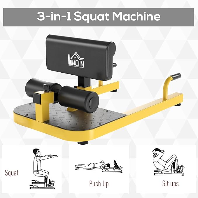 Soozier 3-in-1 Padded Push Up Sit Up Deep Sissy Squat Machine Home Gym Fitness Equipment