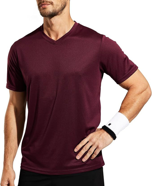 MIER Men's Quick Dry Workout Shirts Moisture Wicking Running Athletic Performance T-Shirts Recycled Polyester Top Tee