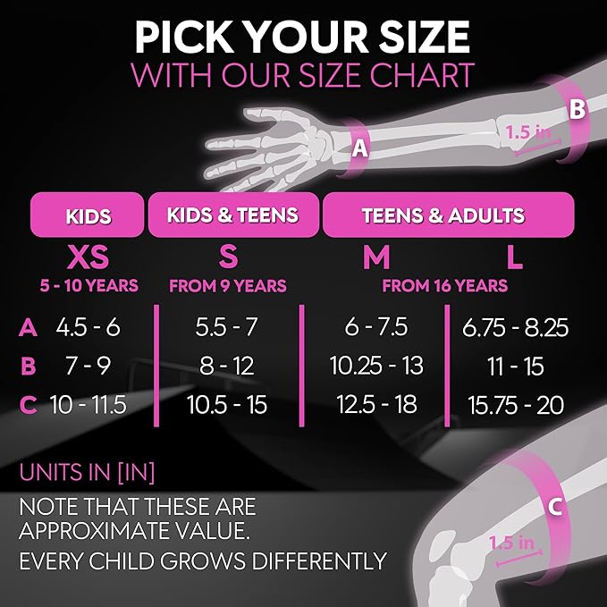 SKATEWIZ Skating Protective Gear Adults & Kids [6pc] incl. Knee Pads, Elbow Pads Wrist Guards for Roller Skating & Skateboarding