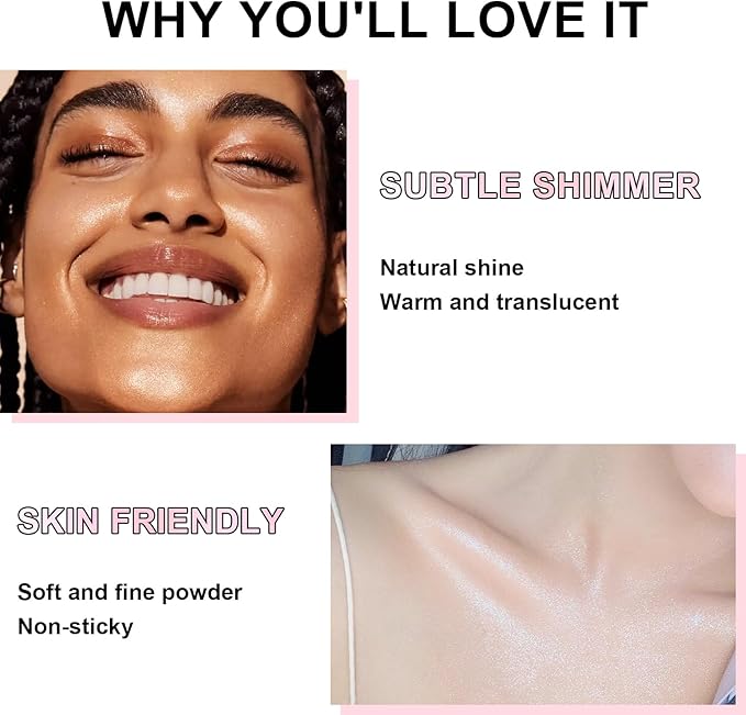 Hair and Body Glitter Spray, Holographic Glitter Highlighter Powder, Face Body Clothes Shiny Glitter, Loose Shimmer Hairspray Festival Rave Prom Accessories (Champagne)