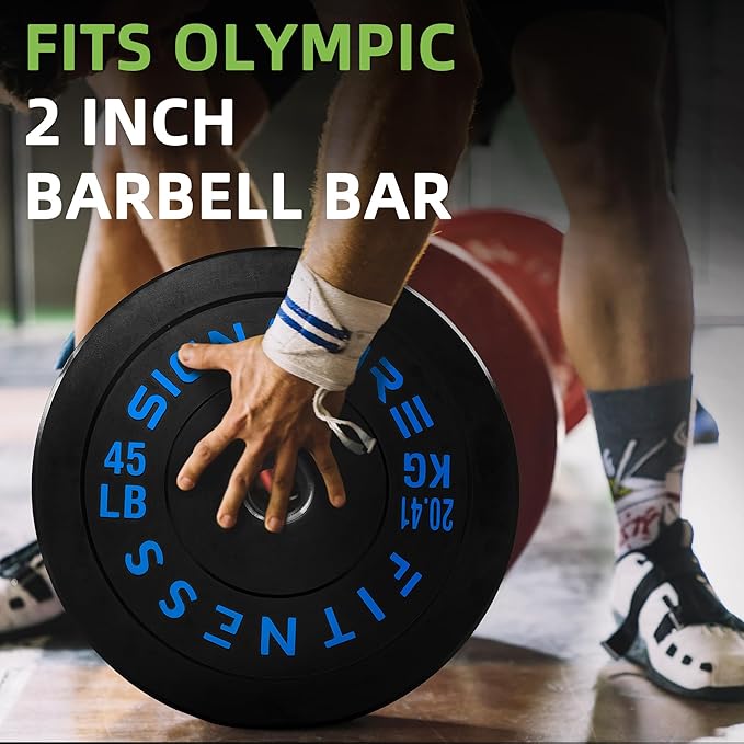 Olympic Bumper Plates Set, 2" Weight Plates for Strength Training & Weightlifting, Paris or Set or Set with Barbell, Multiple Options