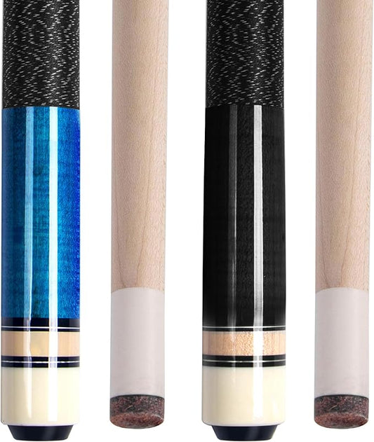 AKLOT Pool Cues,Set of 4 Pool 58" Cue Sticks Canadian Maple Wood Cue Stick for Professional Billiard Players 18 19 20 21 oz