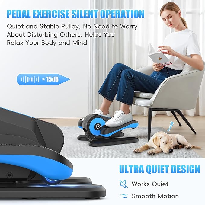 ANCHEER Under Desk Elliptical, Electric Leg Exerciser While Sitting for Seniors, Fully Assembled Motorized Ellipse Leg Exerciser Seated Elliptical Machine with 12 Adjustable Speeds