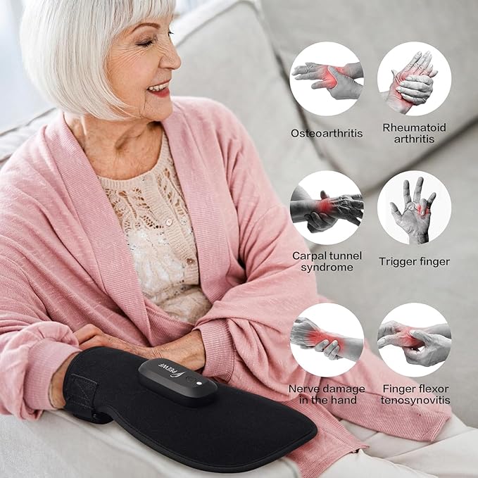 Wireless Red Light Therapy Glove for Hands – 660nm & 850nm Near-Infrared | Pain Relief for Arthritis, Carpal Tunnel, Sore Muscles | 30 LEDs + Built-in Gentle Heating Wires | Breathable | Auto Shut-Off