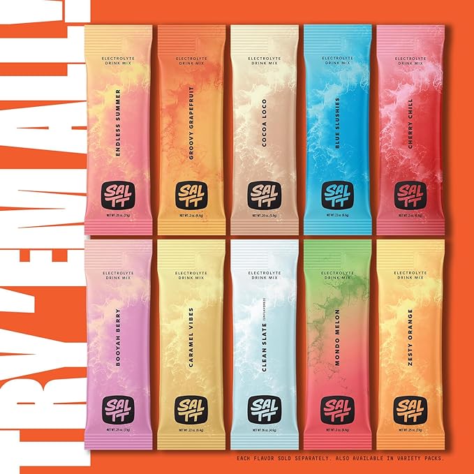 Keto Chow SALTT Electrolytes Powder Packets, Lemon Lime Twist (30 Hydration Packets) - Magnesium, Potassium, Sodium, Trace Minerals - Vegan, Sugar & Gluten Free - Travel Essentials - Made in USA