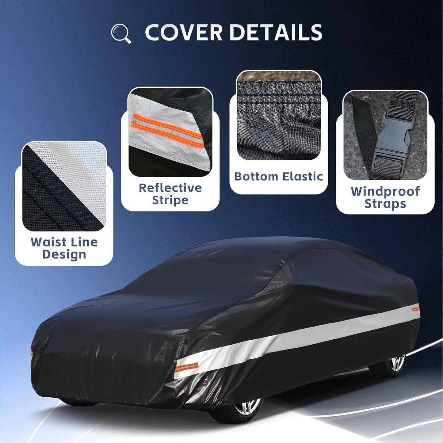 10 Layers Car Cover Custom Fit for Porsche 718, Boxster, Cayman(1996-2025), Waterproof All Weather for Automobiles, Outdoor Full Cover Sun Dust Rain Protection with Cotton. Black