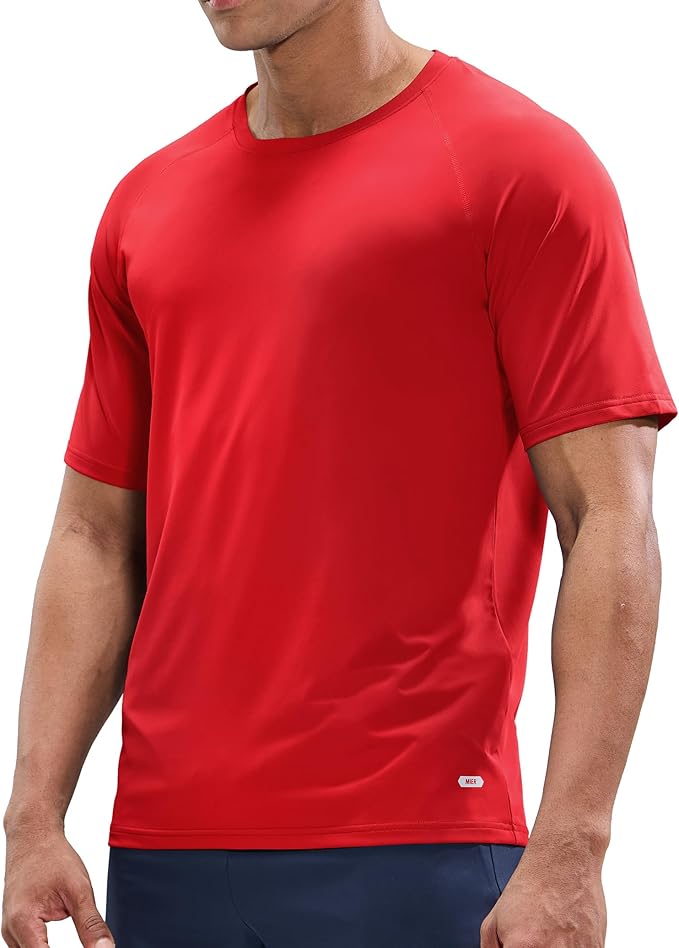 MIER Men's Dry Fit Workout T-Shirts Athletic Running Tee Short Sleeve Crew Neck Gym Tops, Polyester, Moisture Wicking