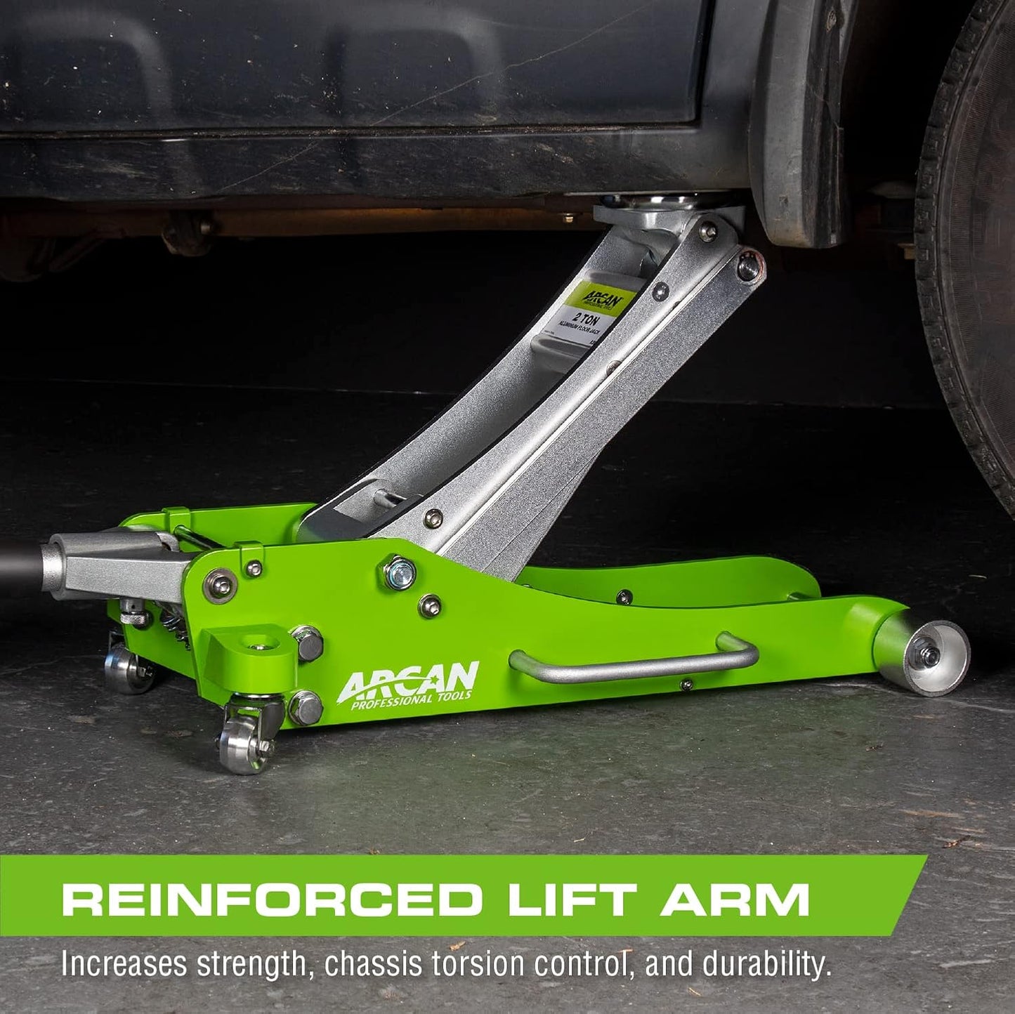 ARCAN Tools 2-Ton (4,000 lbs.) Quick Rise Aluminum Floor Jack with Dual Pump Pistons & Reinforced Lifting Arm (A20017)