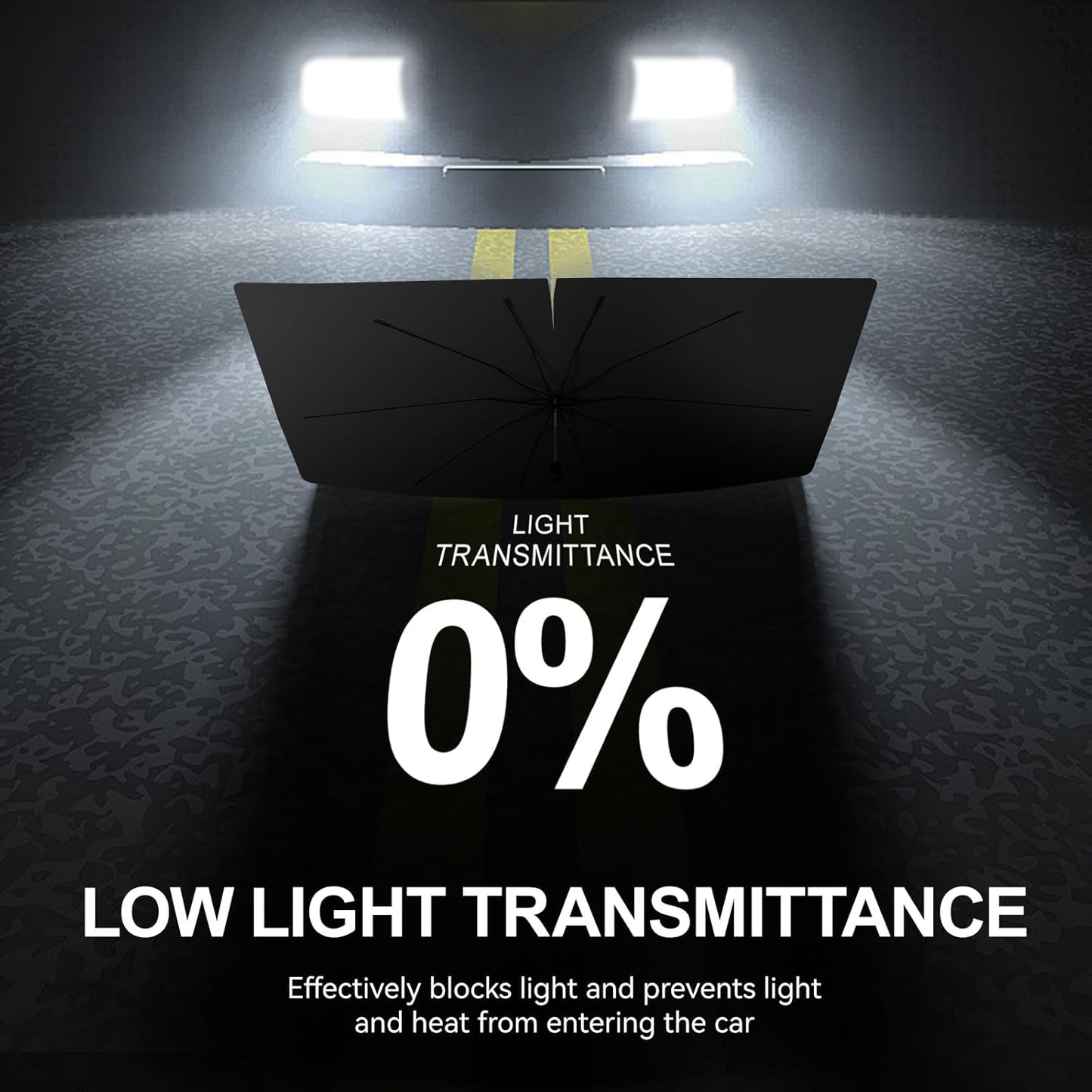 Custom Fit Windshield Sun Shade Umbrella for Ford Escape 2020‑2025 Foldable Front Window Shade, Reflective UV Blocker, Reduces Cabin Temp 20‑30℃, Easy Open Car Sunshield with Storage Bag