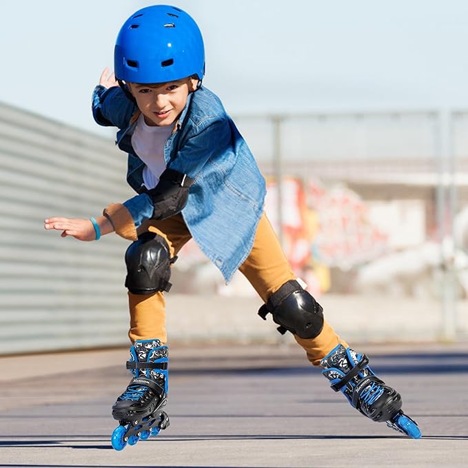 Inline Skates for Kids and Adult, Adjustable Fun Illuminating Skates for Girls, Boys, Women and Men Outdoor and Indoor, Beginner
