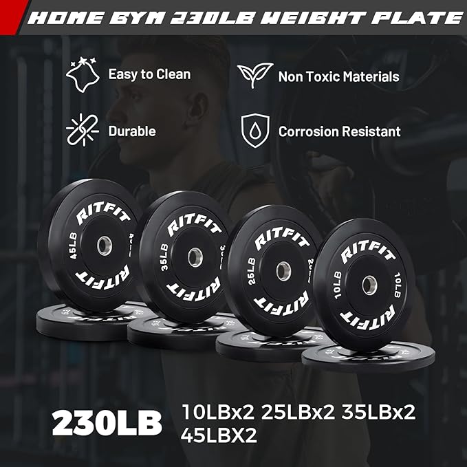 RitFit Multi-Functional Folding Squat Rack for Home Gym, 2.36'' x 2.36'' Wall Mounted Squat Rack with Attachments - Space Saving Squat Power Rack