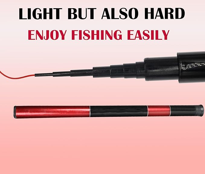 Telescopic Tenkara Rod in 4.9ft/8.8ft/11.8ft-Ultralight Travel Fishing Rods-Portable Collapsible Bass Crappie Rod-Retractable Fishing Pole -Tenkara Fishing Rod