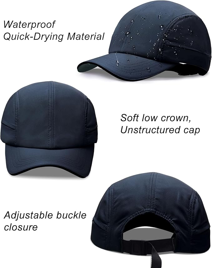 Oversize XL XXL Mens Waterproof Quick Dry Baseball Cap Lightweight Cooling Breathable Sports Hat for Big Heads 23.5"-26"