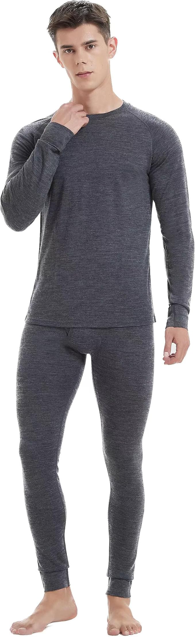 Iguana Mens 100% Merino Wool Base Layer Sets for Ski Lightweight Thermal Underwear