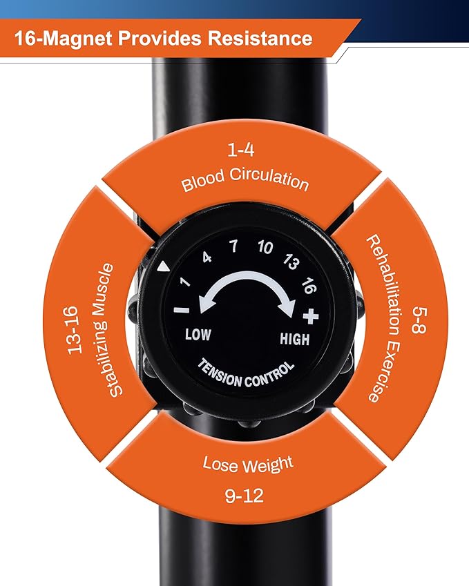 Recumbent Exercise Bike for Seniors - 400LB Weight Capacity Recumbent Bikes with Comfortable Seat, Pulse Sensor, 16-level Resistance, LCD Monitor