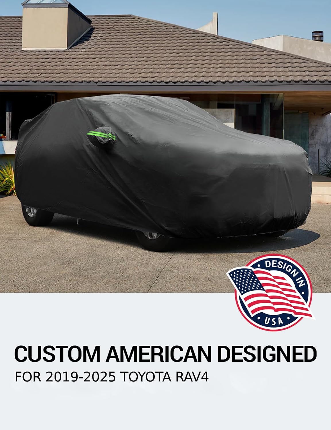 Proadsy 2025 Upgrade Car Cover Compatible with Rav4 2019-2024 2025 Windproof All Weather Waterproof Sun Rain UV Dust Snow Protection Outdoor Covers