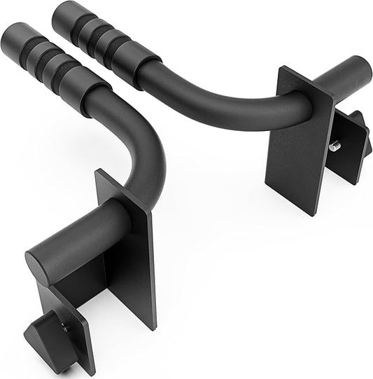 Synergee Dip Station Set of 2 Dip Bar Attachments for Power Racks. Compatible with 2x2 Tube Racks with 1" Holes. Max Capacity 350lbs.