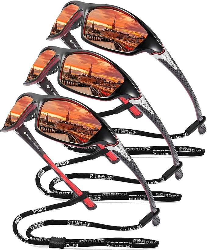 FAGUMA Sports Polarized Sunglasses For Men Cycling Driving Fishing UV400 Protection