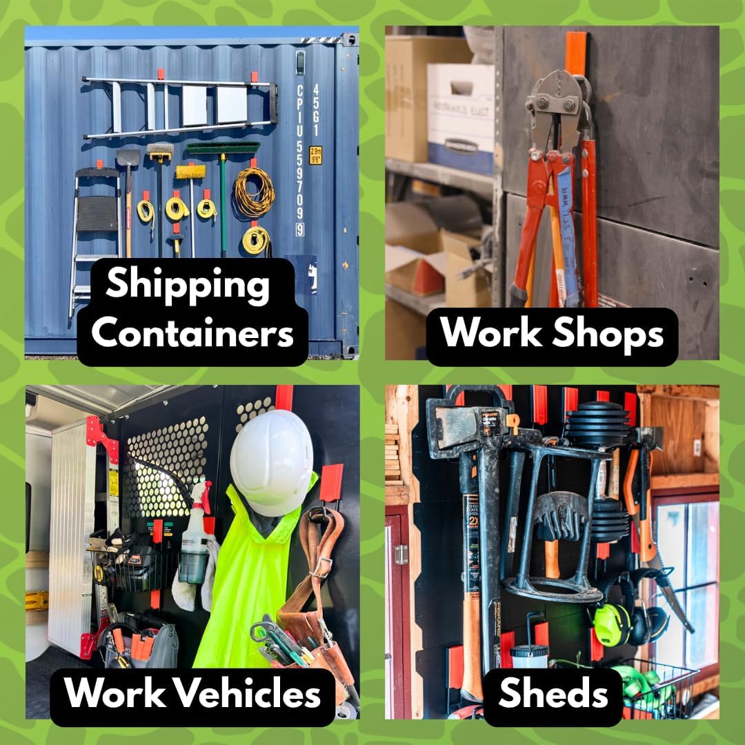 GATOR MAGNETICS Open Storage Hook: 4in Red 3-Pack, The Ultimate Workshop & Garage Storage Systems, Heavy Duty Magnetic Hooks, Sturdy Tool Organization Solutions, 25lb Hold, for All Steel Surfaces