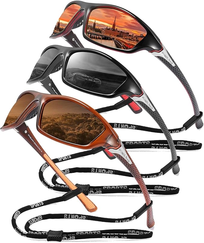 FAGUMA Sports Polarized Sunglasses For Men Cycling Driving Fishing UV400 Protection