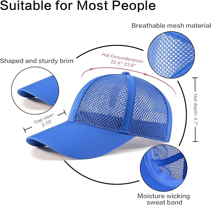 VOBOOM Breathable Full Mesh Baseball Cap for Men, Women, Lightweight Trucker Hats Outdoor Sports Wear