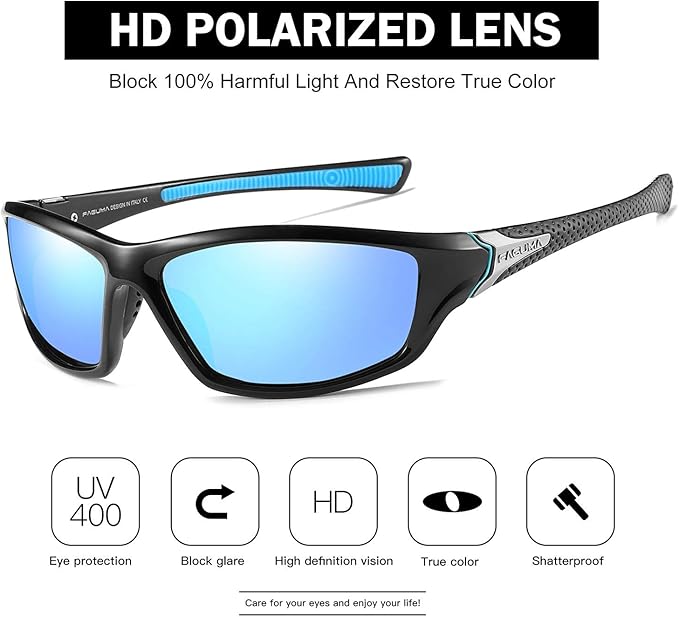 FAGUMA Sports Polarized Sunglasses For Men Cycling Driving Fishing UV400 Protection