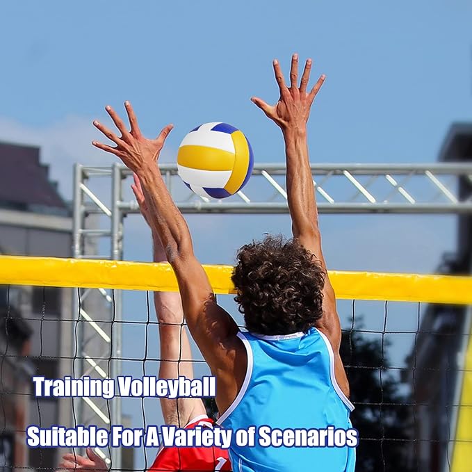 Magicorange Volleyball, 6 Pack Official Size 5 Volleyballs- PU Leather Indoor Outdoor Soft Touch Recreational Volleyballs for Beach Play, Game,Gym,Training -Includes Ball Pump