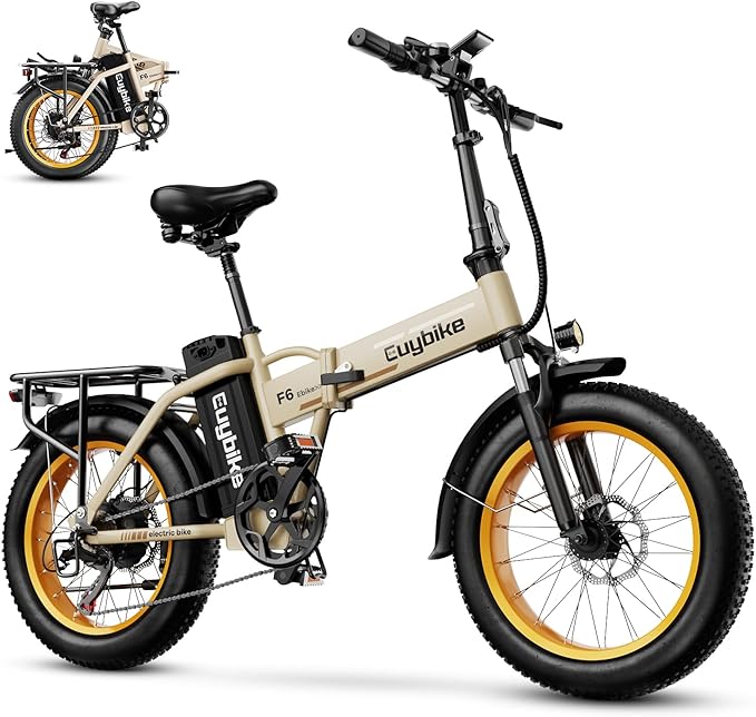 Foldable Electric Bike for Adults, 30+MPH, 48V 20Ah Removable Lithium Battery up to 80Miles, 20" Fat Tire 1000W Peak Motor Dirt Ebike Adult Electric Bicycle for Commute Beach Mountain E Bike
