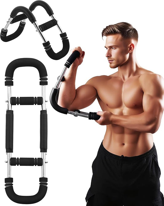 Twister Arm Exerciser, Adjustable Spring Workout Bar, Forearm Triceps Chest Inner Thigh Muscle Enhanced Exercise Strengthener, Upper Body Strength Builder Trainer, Home Fitness Equipment