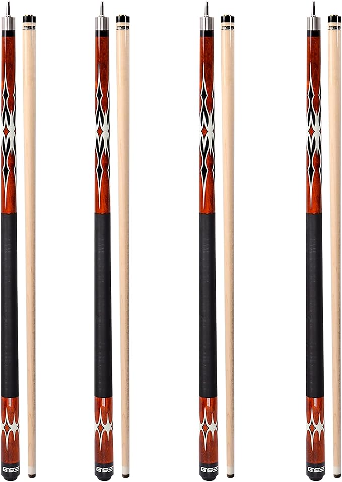 GSE Games & Sports Expert 58" 2-Piece Canadian Maple Hardwood Billiard Pool Cue Sticks for Men/Women, House or Commercial/Bar Use (Several Colors, Weight 18oz, 19oz, 20oz, 21oz Available)