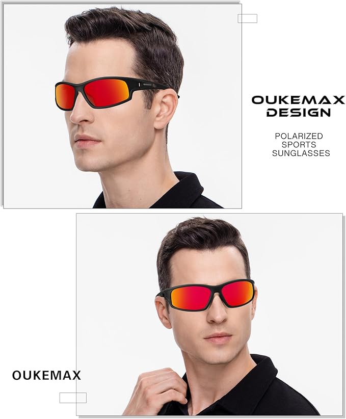 Polarized Sunglasses Men, Sports Sun Glasses Womens UV400 Protection for Fishing Running Driving