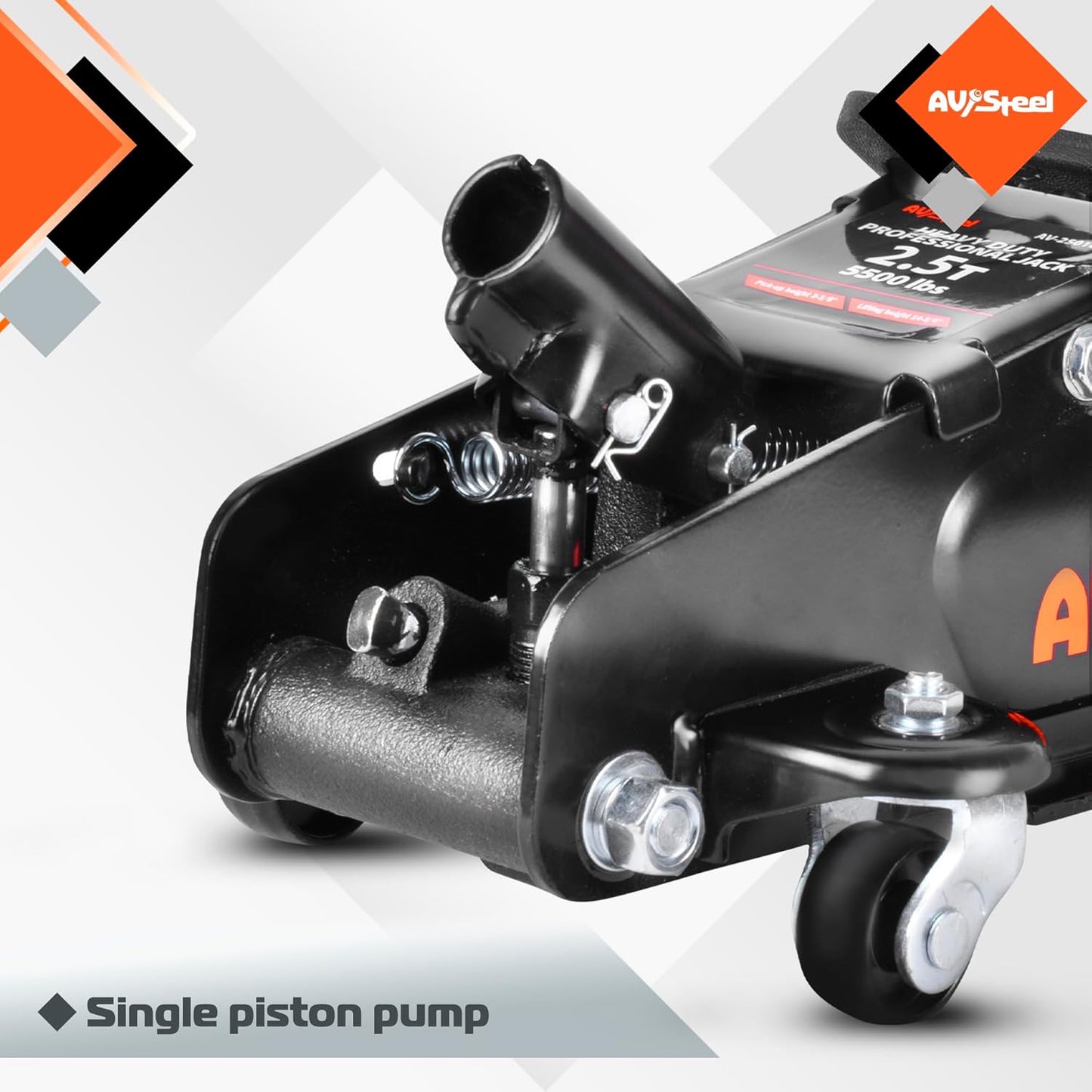 Floor Jack 2.5 Ton (5500 lbs), Low Profile Floor Jack with Single Piston Pump, Heavy Duty Steel Hydraulic Jack for Car, Jack for Car with Lifting Range 3.4'' to 14.6''