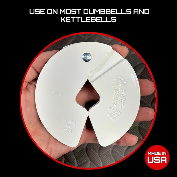 Micro Gainz Dumbbell Fractional 1.25lb Weight Plate, Ideal for Micro Loading, (Choose Color) 4 Piece Fractional Weight Plates, Designed for Dumbbell Training, Made In USA