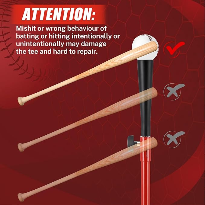 Gonex Baseball Softball Practice Hitting Batting Tripod Stand Rubber Tee Collapsible Portable with Carrying Bag