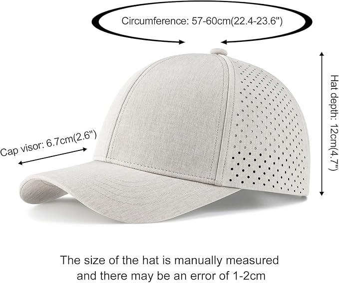 VOBOOM Men Snapback Trucker Hat, Baseball Cap for Breathable Side Laser Cut Holes