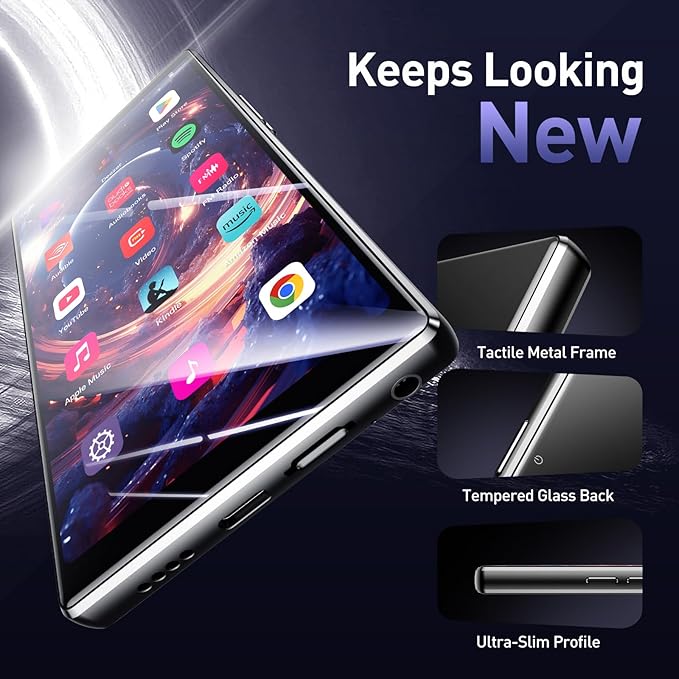 AGPTEK 5'' 128GB MP3 Player with Bluetooth and WiFi, T09 Touch Screen Andriod 13 Music Player with Spotify, Audible, YouTube, Up to 1TB