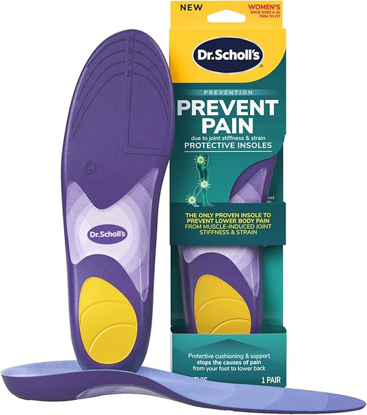 Dr. Scholl’s Prevent Pain Insoles for Women, Size 6-10, 1 Pair: The Only Proven Insole to Prevent Lower Body Pain - Arch Support Shoe Inserts for Women, Protect Against Lower Back, Knee and Foot Pain