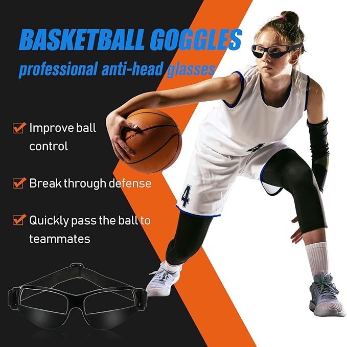 Dribbling Goggles Basketball Sports Glasses Adjustable Dribbling Black Goggles Basketball Training Equipment