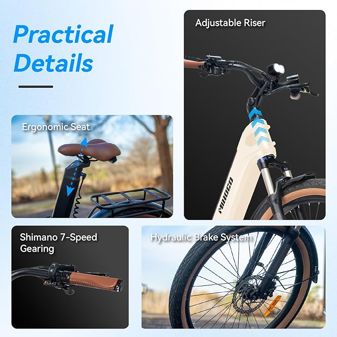 Carbon Fiber Electric Bike for Adults, Peak 1000W Motor 25MPH Ebike with 48V 19.2AH Removable Dual Batteries, 128 Miles Range, 26'' Big Tires, 7-Speed, Electric Bicycle for Men/Women