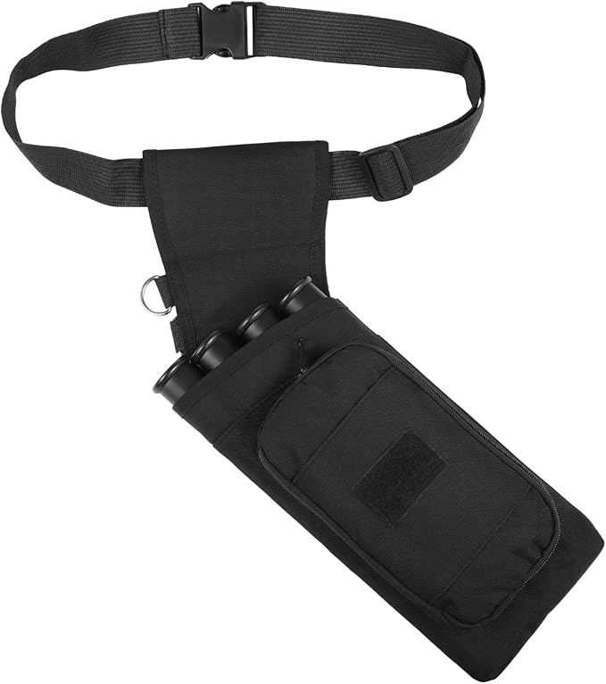 4 Tubes Hip Quiver, Nylon Fabric Waist Arrow Quiver with Pockets and Adjustable Strap for Archery Shooter, Outdoor Arrow Storage